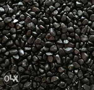 Black stones for fish aquarium hardly used for a