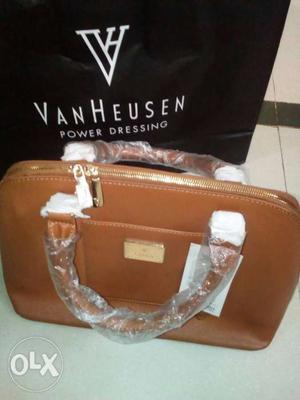 Brown Leather Louis Vuitton Tote Bag