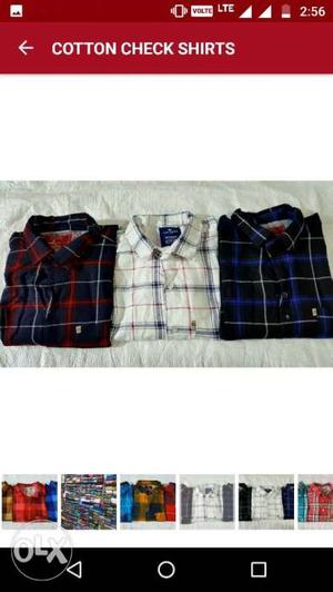 Cotton check shirt m, l, xl, size minimum 50pic