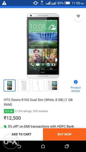 HTC 816g very good condition 3G phone 8GB Rom 1GB