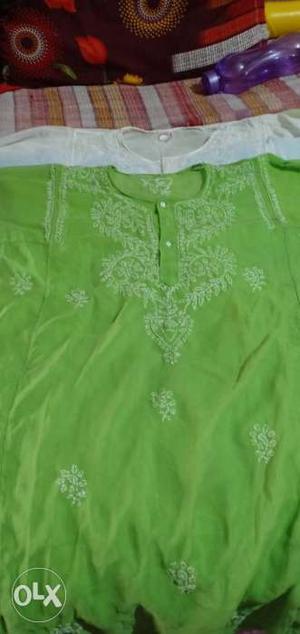 Jorjat kurti with lucknow hand work embroidery