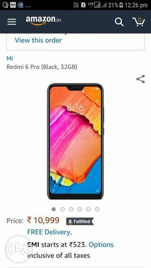 Mi 6 pro 32 gb (gold)seal packed direct from
