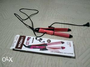 Red And Gray Hair Curler With Box