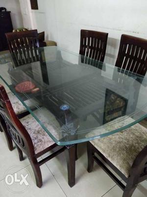 6 seater dining table with cutlery drawer