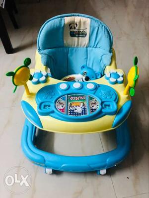 Baby's Blue And White adjustable music Walker