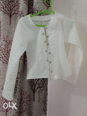 Beautiful white short trendy jacket available for
