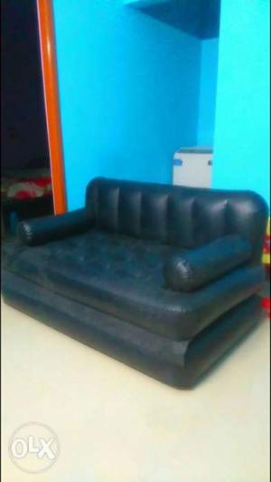 Black Tufted air Sofa 2 in 1
