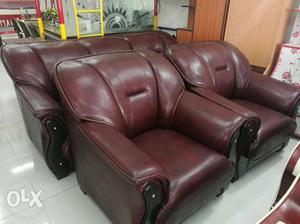 Brown Leather Home Theater Sofa