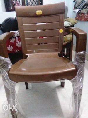 Brown Wooden Office Rolling Chair