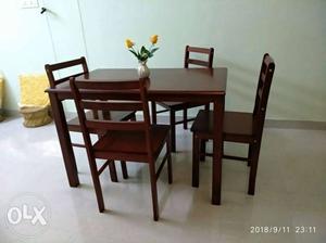 Dinning Table and 4 chairs Rubberised Malaysian