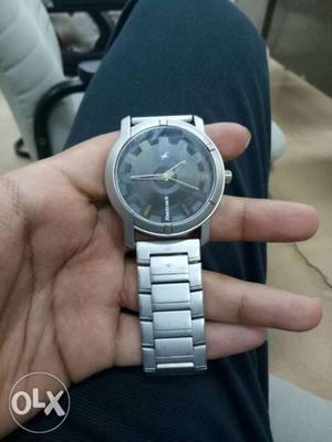 Fastrack Round Silver-colored Chronograph Watch