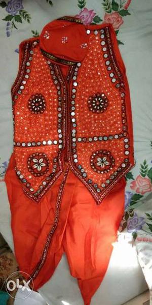 For 5-8 boys brand new Orange colour Garba dress