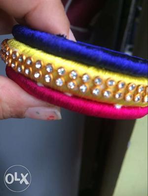 New designs of brand new silk theead bangles...