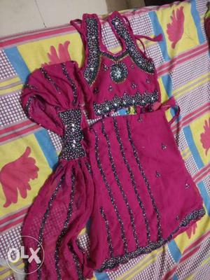 Only one time used rani-pink choli for 2 yr old