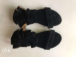 Pair Of Black Open-toe Sandals