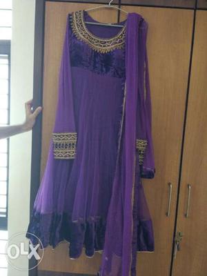 Purple colour net suit new