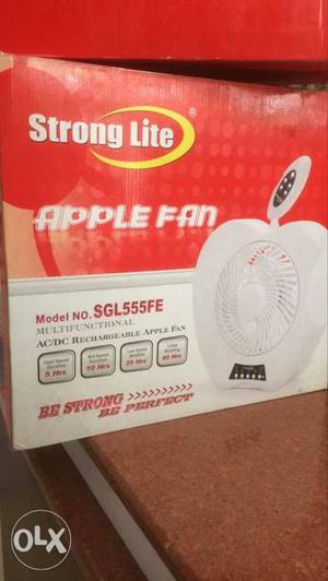 Rechargable apple fan with led light 90 hrs