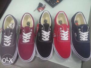 Three Pairs Of Vans Low-top Sneakers