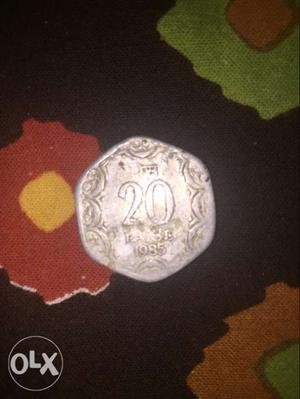 Unique 20 paise coin of .