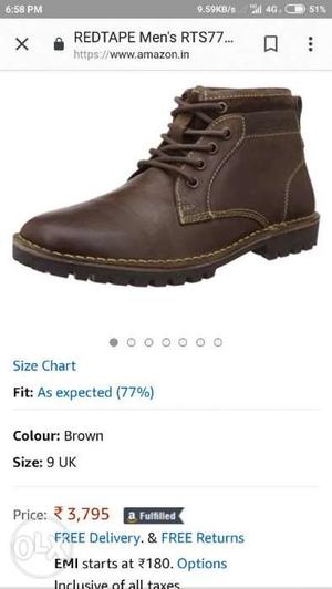 Unpaired Brown Leather Work Boot Screenshot