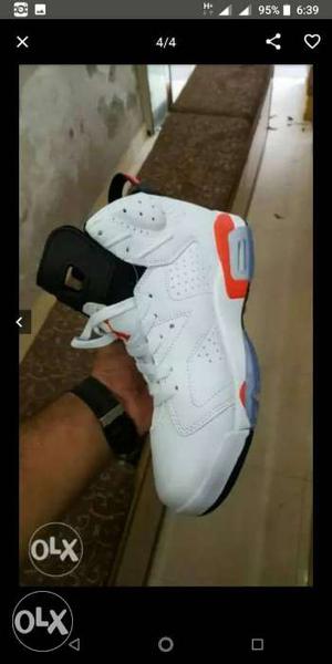 Unpaired White And Red Air Jordan 5