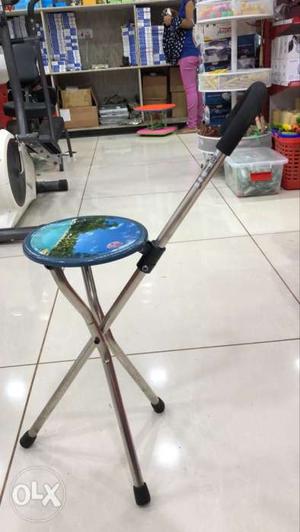 Walking stick and sitting mini chair two in one