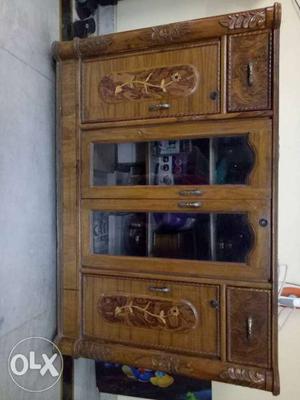 Brown Wooden Cabinet With Shelf