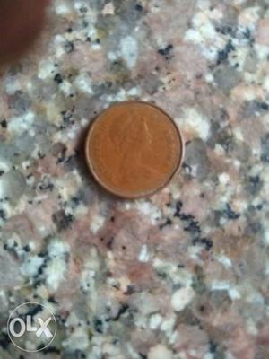 Copper Canada coin with queen Elizabeth 2nd