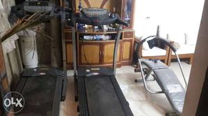 Fitness world treadmill and abs cruncher