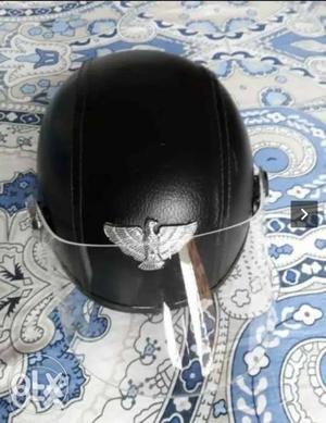 Helmet for women / men with leather finish top..