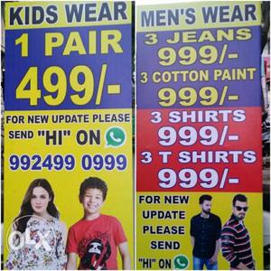 Kid's wear 499 Men's wear 998