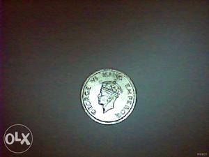  King George Vi Emperor One Rupee Silver Coin (