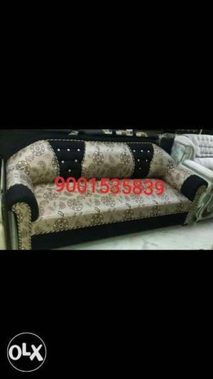 New sofa Brown And Black Suede Floral Co...
