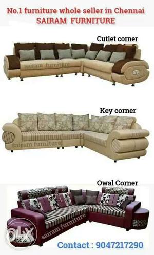 New trendy fabric sofa set factory outlet offer