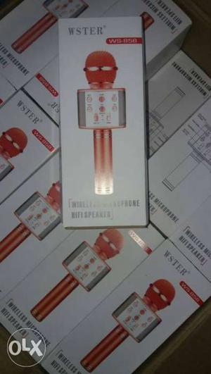 Orange-and-gray Wester Bluetooth Microphone Box Lot