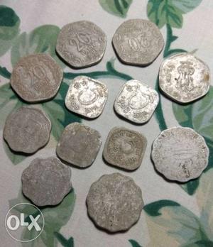 Set of 12 old coins(20p,10p & 5p - 4 each)