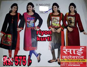 XXL riyon kurti 575/- only