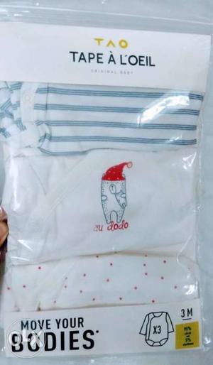 Baby's White original branded rompers 3 PC set