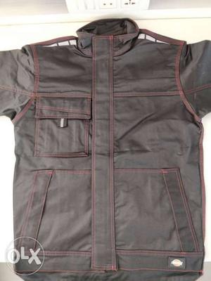 Black And Brown Zip-up Vest