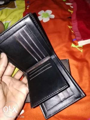 Black And Gray Leather Wallet