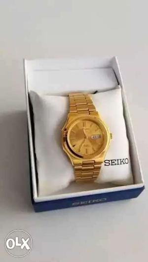 Brand New Seiko Men's Automatic Gold-Tone Stainless Steel
