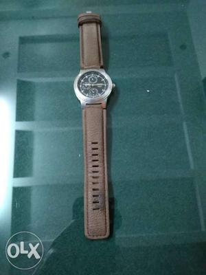 Casio edifice watch with new leather belt and new