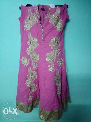 Cotton XXL party wear chudidhar.. pink colour top and