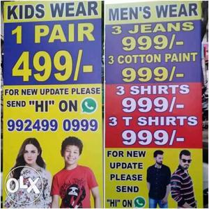 Kids And Men's Wear Signages