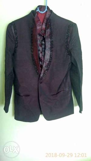 Maroon coat and shirt - one time used party wear..38 size