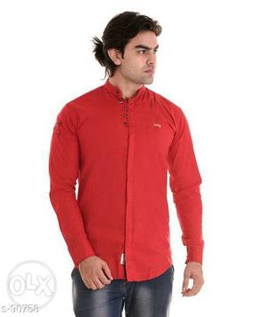 Men's Red Zip-up Jacket