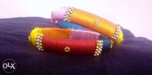 Multi colour silk thread bangles