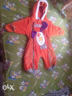 Orange and white baby winter wear this is very good