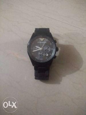 Original emporio armani watch black colour suits