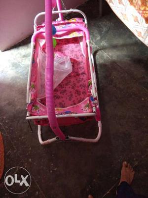 Pink And White Bicycle Trailer